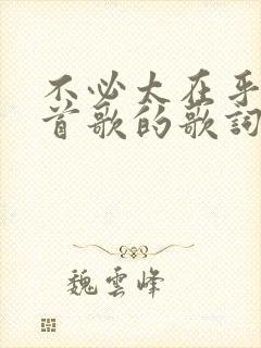不必太在乎是哪首歌的歌词