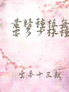 黄精种植每亩需要多少株种苗