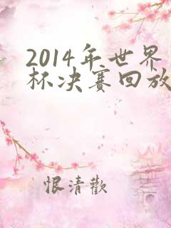 2014年世界杯决赛回放