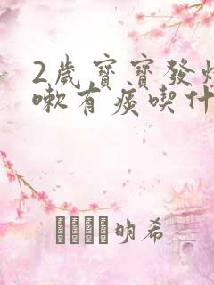 2岁宝宝发烧咳嗽有痰吃什么药