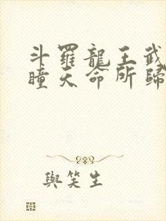 斗罗龙王武魂重瞳天命所归免费阅读