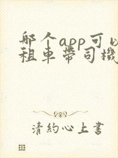 哪个app可以租车带司机