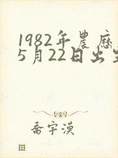 1982年农历5月22日出生八字