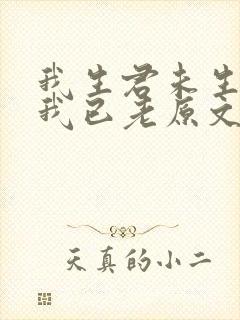 我生君未生君生我已老原文