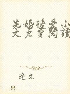先婚后爱小说全文免费阅读