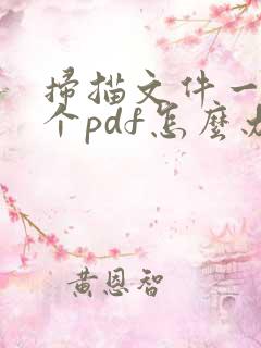 扫描文件一页一个pdf怎么办