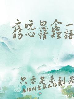 夜晚思念一个人的心情短语