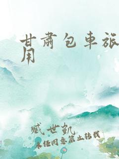 甘肃包车旅游费用