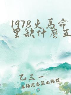 1978火马命里缺什么五行