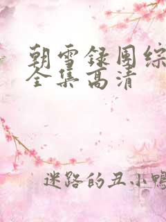 朝雪录团综观看全集高清