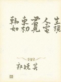 韩东君人生若只如初见电视剧