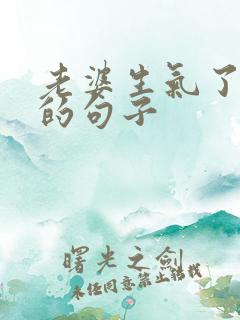 老婆生气了哄她的句子