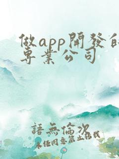 做app开发的专业公司