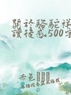关于骆驼祥子的读后感500字