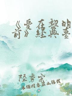 《爱在黎明破晓前》经典台词