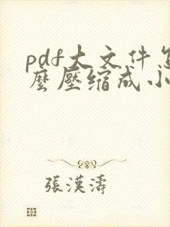 pdf大文件怎么压缩成小文件