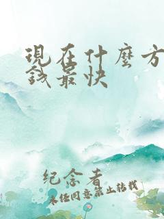 现在什么方法赚钱最快