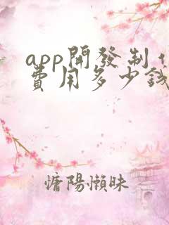 app开发制作费用多少钱