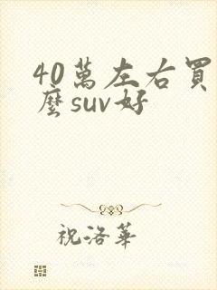 40万左右买什么suv好