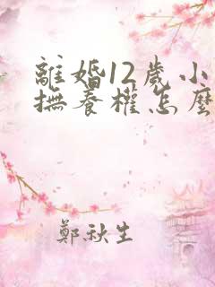 离婚12岁小孩抚养权怎么判定