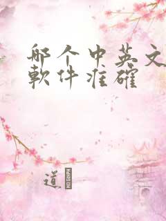 哪个中英文翻译软件准确
