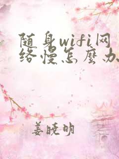 随身wifi网络慢怎么办