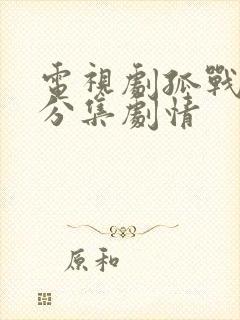 电视剧孤战迷城分集剧情