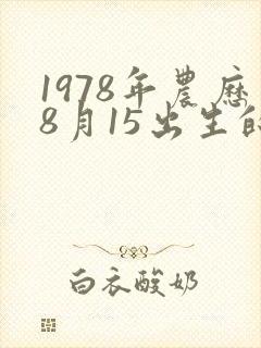 1978年农历8月15出生的命运