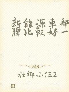 新能源车哪个品牌比较好一点