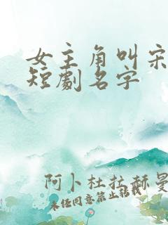 女主角叫宋时薇短剧名字