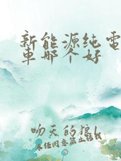 新能源纯电动汽车哪个好