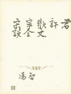 宋宁欢许君澈小说全文