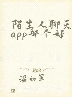 陌生人聊天交友app哪个好