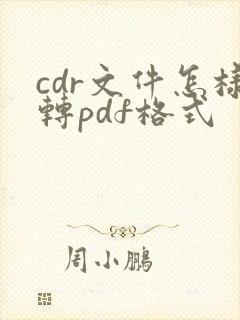 cdr文件怎样转pdf格式
