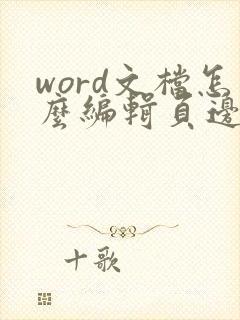 word文档怎么编辑页边距
