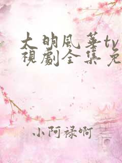 大明风华tv电视剧全集免费观看
