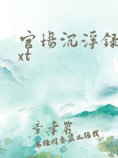 官场沉浮录 txt