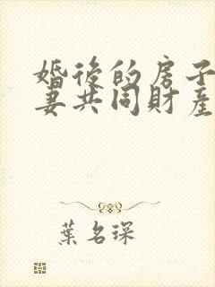 婚后的房子算夫妻共同财产吗