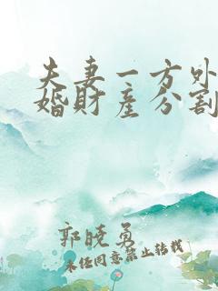 夫妻一方外遇离婚财产分割