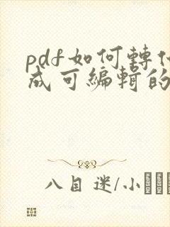 pdf如何转化成可编辑的word文档