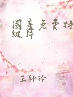 国产免费特黄一级片