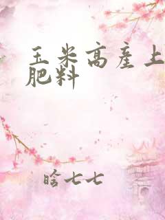 玉米高产上什么肥料