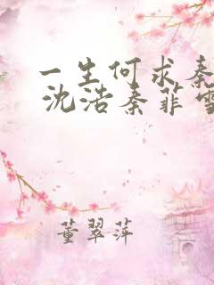 一生何求秦菲雪 沈浩秦菲雪