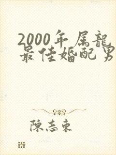 2000年属龙最佳婚配男