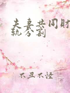 夫妻共同财产出轨分割
