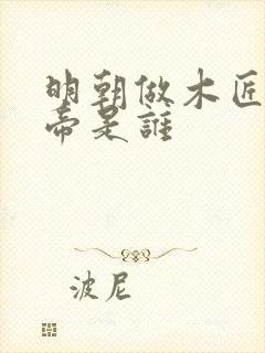 明朝做木匠的皇帝是谁