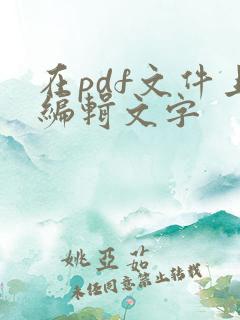 在pdf文件上编辑文字