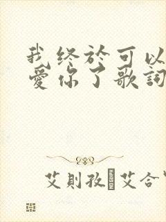 我终于可以不再爱你了歌词