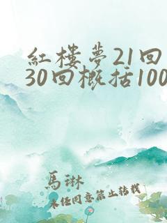 红楼梦21回到30回概括100字