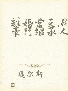 离婚当天,我和豪门继承人闪婚了在线下载